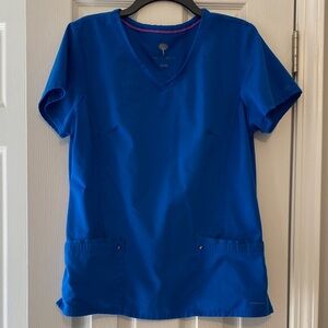 Healing Hands Royal Blue Scrub Top